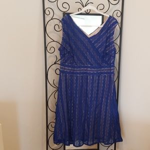 Royal blue lace dress and matching shrug
